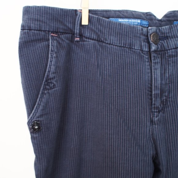 Maison Scotch blue cotton pin stripe straight leg pant 31/32 - Picture 5 of 13